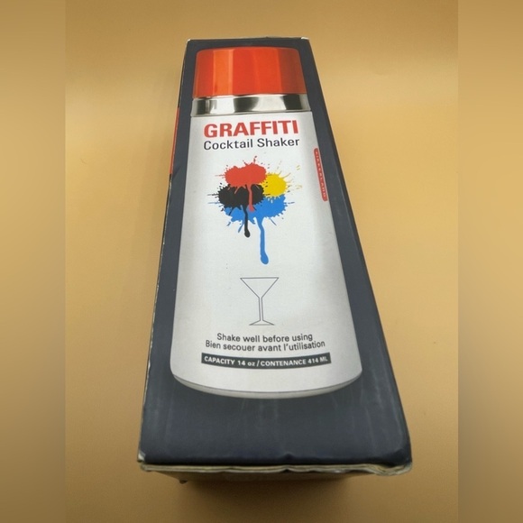 Kikkerland Graffiti Cocktail Shaker, Preowned, Hard to Find Collectible, NIB - Picture 14 of 15